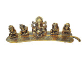5 Musical lord Ganesha Statue with Banana Leaf For Pooja, Home Décor & Gifts Purpose - Walgrow.com