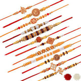 Assorted Exclusive Om Style Rakhi With Roli & Chawal (Set Of 12, Multi) - Walgrow.com