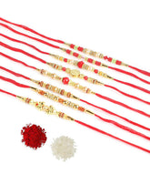 Assorted Raksha Bandhan Tortoise Hand Made Designed Rakhi With Roli & Chawal (Set Of 8, Multi) - Walgrow.com