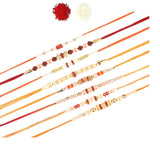 Assorted Raksha Bandhan Tortoise Hand Made Rakhi With Roli & Chawal (Set Of 8, Multi) - Walgrow.com