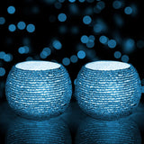 Bead Work Moroccan Mosaic Glass Tealight Candle Holder (7 Cm x 10 Cm x 10 Cm, Pack Of 2) - Walgrow.com