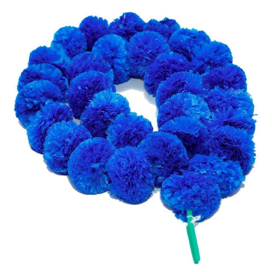 Blue Artificial Marigold Garlands Flower For Home, Office & Festive Event Decoration - Walgrow.com