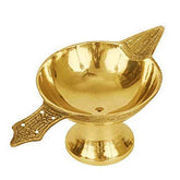 Brass Aarti Diya/Deepak/Oil Lamp For Puja, Diwali and Gift (Gold) - Walgrow.com