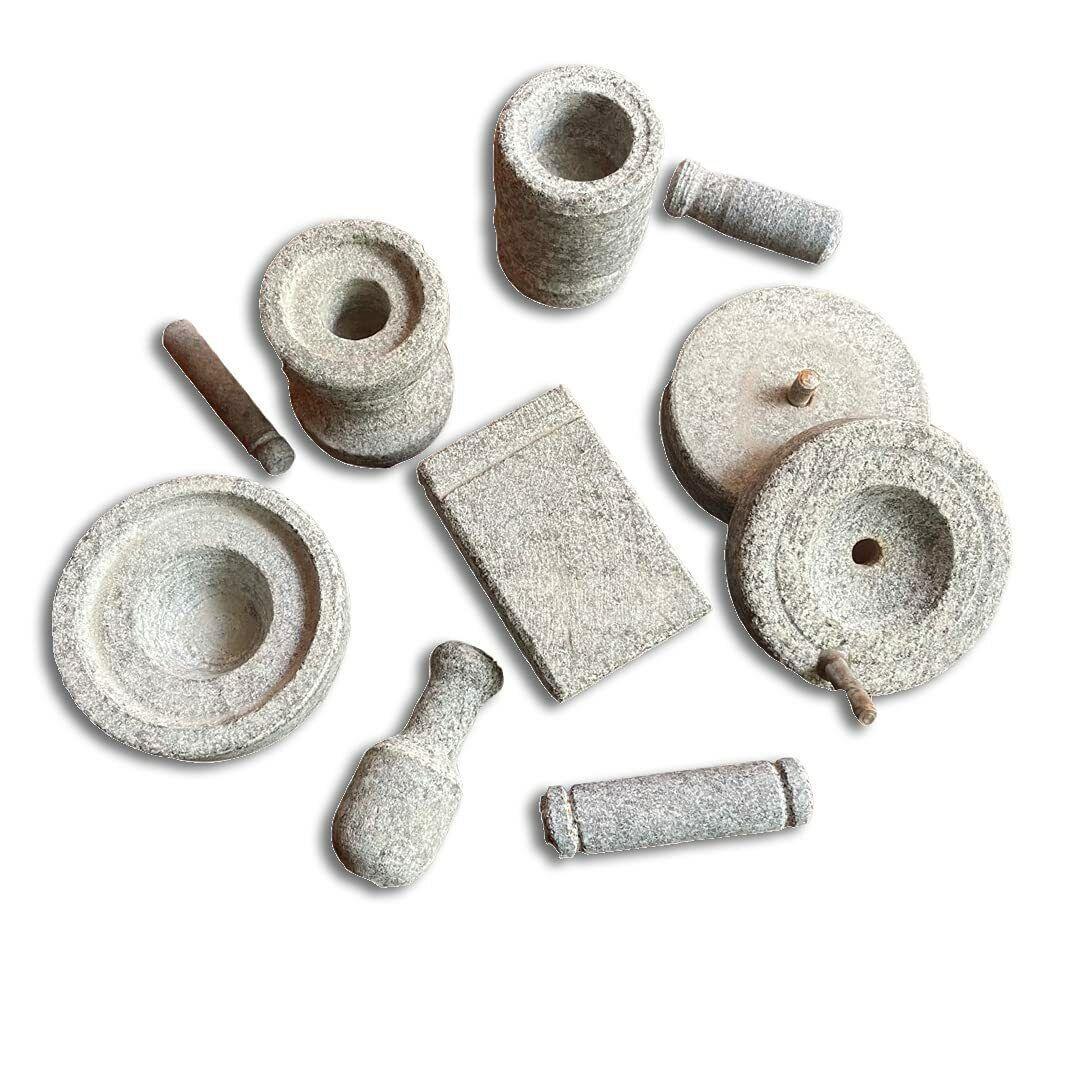 Doll House Natural Stone Miniature Kitchen Set For Kids Playing (Set Of 5 Pieces, Silver) - Walgrow.com