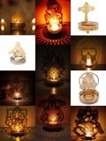 Eco-Friendly Handcrafted Religious Night Shadow Tealight Candle Holders (Golden) - Walgrow.com