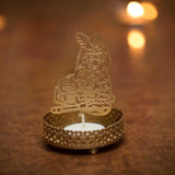 Eco-Friendly Handcrafted Religious Night Shadow Tealight Candle Holders (Golden) - Walgrow.com
