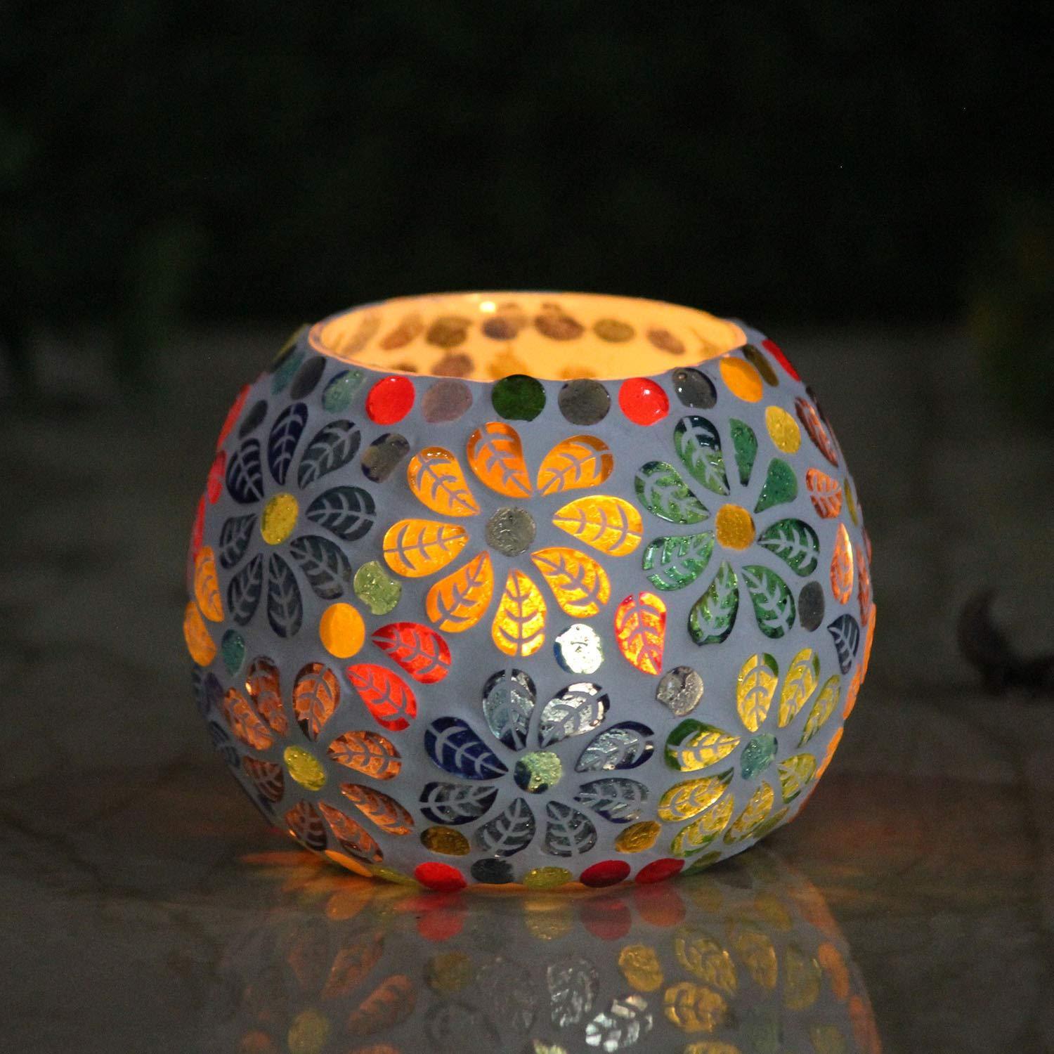 Handcrafted Mosaic Turkish Moroccan Tea Light Candle Holders (7.6 Cm x 8.3 Cm x 8.3 Cm, Pack Of 3, Multi) - Walgrow.com Handcrafted Mosaic Turkish Moroccan Tea Light Candle Holders (7.6 Cm x 8.3 Cm x 8.3 Cm, Pack Of 3, Multi) - Walgrow.com