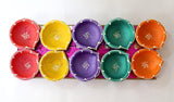 Handmade Colorful with Swastik Earthen Terracotta Oil Lamp/Diyas For Lighti - Walgrow.com