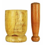 Handmade Wooden Khalbatta Okhli Masher Mortar and Pestle Set For Kitchen Tools - Walgrow.com