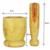 Handmade Wooden Khalbatta Okhli Masher Mortar and Pestle Set For Kitchen Tools - Walgrow.com