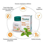 Himalaya Pure Herbs Tulasi Respiratory Wellness Holy Basil (1 Bottle 60 Tablets) - Walgrow.com