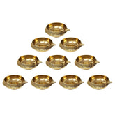 Hinduism Brass Religious Kuber Diya/Deepak/Oil Lamp (Golden) - Walgrow.com