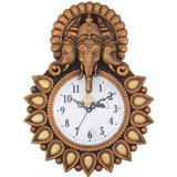 Hinduism Religion Three Mukhi Ganesha Analog Hanging Wall Clock For Home Decor - Walgrow.com