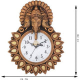 Hinduism Religion Three Mukhi Ganesha Analog Hanging Wall Clock For Home Decor - Walgrow.com