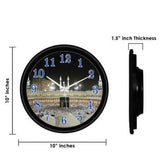 Islamic Mecca Madina Stylish Analog Round Wall Hanging Clock with Glass (Black) - Walgrow.com