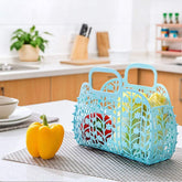 Lightweight Smart Looking Foldable Fruit and Vegetable Travel Storage Basket (Sky Blue) - Walgrow.com
