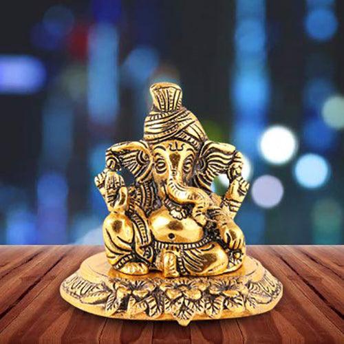 Lord Ganesha Brass Statue For Good Luck & Success /Pooja/Home Décor & Gifts Purpose - Walgrow.com