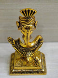 Lord Ganesha Statue Metal Table With Pagdi For Pooja, Home Décor & Gifts Purpose - Walgrow.com