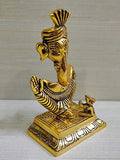 Lord Ganesha Statue Metal Table With Pagdi For Pooja, Home Décor & Gifts Purpose - Walgrow.com