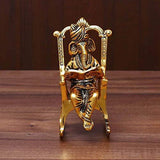 Lord Ganesha Statue Sitting on A Chair and Reading For Pooja, Home Décor & Gifts Purpose - Walgrow.com