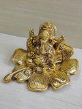 Metal Flower Lord Ganesha Statue For Pooja, Home Décor & Gifts Purpose - Walgrow.com