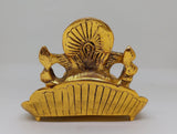Metal Lord Ganesha on Leaf with Diya Statue For Pooja, Home Décor & Gifts Purpose - Walgrow.com