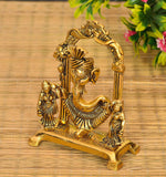 Metal lord Ganesha Statue with Riddhi Siddhi For Pooja, Home Décor & Gifts Purpose - Walgrow.com