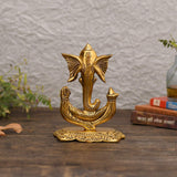 Metal lord Ganesha Statue with Trishul For Pooja, Home Décor & Gifts Purpose - Walgrow.com