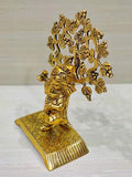 Metal Lord Ganesha with Tree Statue For Pooja, Home Décor & Gifts Purpose - Walgrow.com