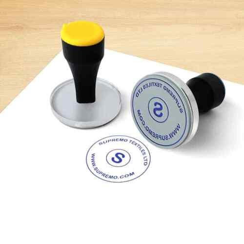 Personalised Round Custom Engraved Rubber Basic Acrylic Body + HDPE Handle Stamps - Walgrow.com