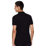 Plain Super Soft Blend Cotton Summer Men's Half Sleeve Regular Fit Polo Shirt (Small, Black) - Walgrow.com