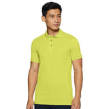 Plain Super Soft Blend Cotton Summer Men's Half Sleeve Regular Fit Polo Shirt (Small, Lemon Yellow) - Walgrow.com