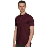 Plain Super Soft Blend Cotton Summer Men's Half Sleeve Regular Fit Polo Shirt (Small, Maroon) - Walgrow.com