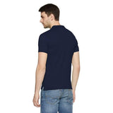 Plain Super Soft Blend Cotton Summer Men's Half Sleeve Regular Fit Polo Shirt (Small, Navy Blue) - Walgrow.com