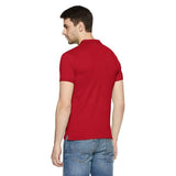 Plain Super Soft Blend Cotton Summer Men's Half Sleeve Regular Fit Polo Shirt (Small, Red) - Walgrow.com
