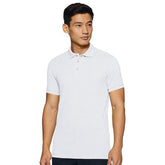 Plain Super Soft Blend Cotton Summer Men's Half Sleeve Regular Fit Polo Shirt (Small, White) - Walgrow.com