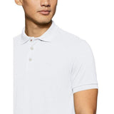 Plain Super Soft Blend Cotton Summer Men's Half Sleeve Regular Fit Polo Shirt (Small, White) - Walgrow.com