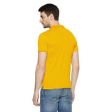Plain Super Soft Blend Cotton Summer Men's Half Sleeve Regular Fit Polo Shirt (Small, Yellow) - Walgrow.com