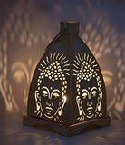 Premium Jaipur Buddha Hanging Tea Light Holder (Black, 12.7 x 12.7 x 17.8 CM) - Walgrow.com