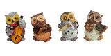 Showpiece Figurines Musical Instruments Playing 4 Owls Garden Statues For Décor - Walgrow.com