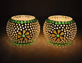 Sparkle Moroccan Mosaic Glass Votives Tealight Candle Holders For Home Décor - Walgrow.com