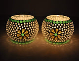 Sparkle Moroccan Mosaic Glass Votives Tealight Candle Holders For Home Décor - Walgrow.com
