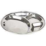 Stainless Steel Divided Partition/Compartments Lunch/Dinner Plate/Thali (29 Cm & 35 Cm, Silver) - Walgrow.com