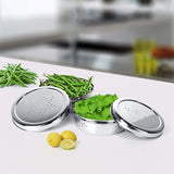 Stainless Steel Hole Puri Flat Dabbas/Canisters with Air Ventilation For Kitchen (Silver, Pack Of 01) - Walgrow.com