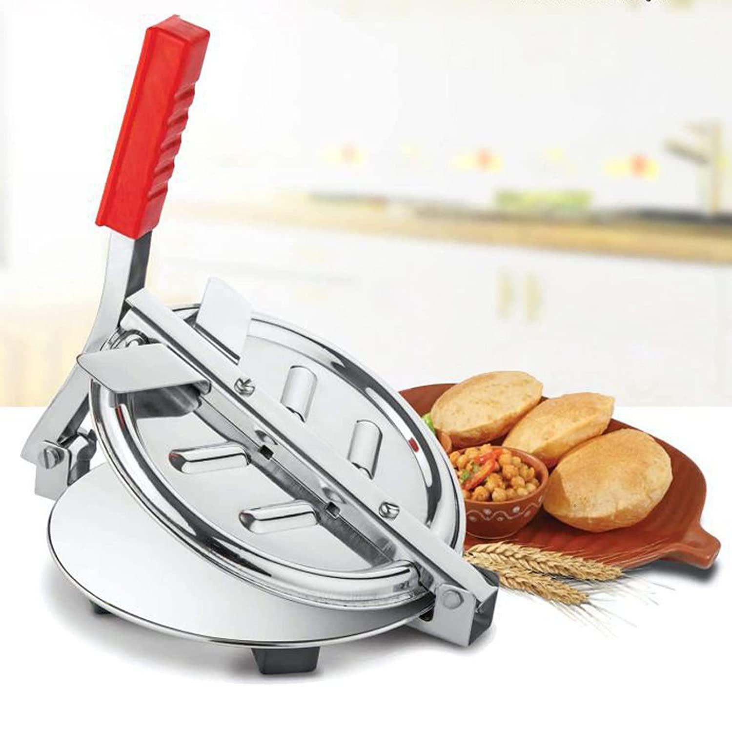 Stainless Steel Puri and Chapati Presser Machine with Handle For Kitchen Gadgets - Walgrow.com