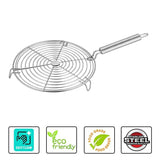 Stainless Steel Round/Circle Roaster Grill Tawa with Steel Handle For Kitchen - Walgrow.com
