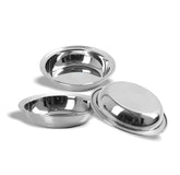 Stainless Steel Traditional Dinnerware Plate/Thali with Mirror Finish (Silver) - Walgrow.com