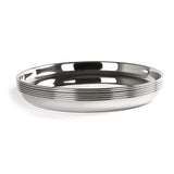 Stainless Steel Unique Heavy Gauge Deep Wall Snack Plates with Mirror Finish (26.6 Cm, Silver) - Walgrow.com