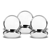 Stainless Steel Unique Heavy Gauge Dinner Plates with High Polish Mirror Finish (29.5 Cm, Silver) - Walgrow.com