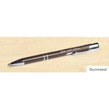 Texting Personalized Laser Engraving Aluminum Metal Body Blue Ink Ballpoint Pens (Gunmetal) - Walgrow.com